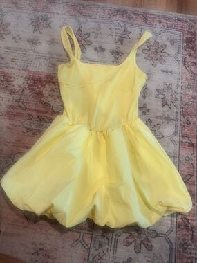 Sunny Yellow Sleeveless Bubble Skater Dress